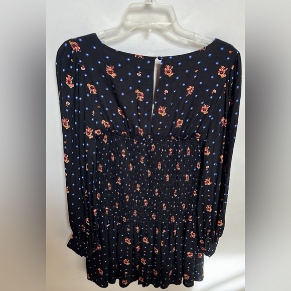 XS Free People Black Floral Mini Dress - Picture 5 of 5